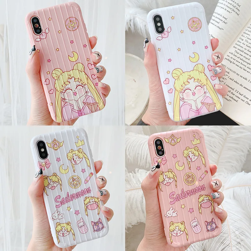 Для iphone 11Pro Max милый мультяшный Сейлор Мун карамельный розовый чехол для телефона