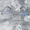 Screwless Titanium Alloy Retro Simplicity Handcrafted Spectacles 12-layer Coated Lens Round Reading Glasses +0.75 to +4 2