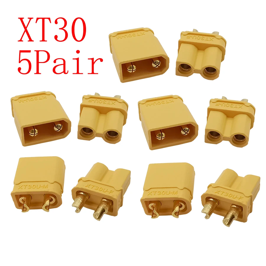 5Pairs XT30 Male Female Bullet Connector XT30 Plug Socket for RC Lipo