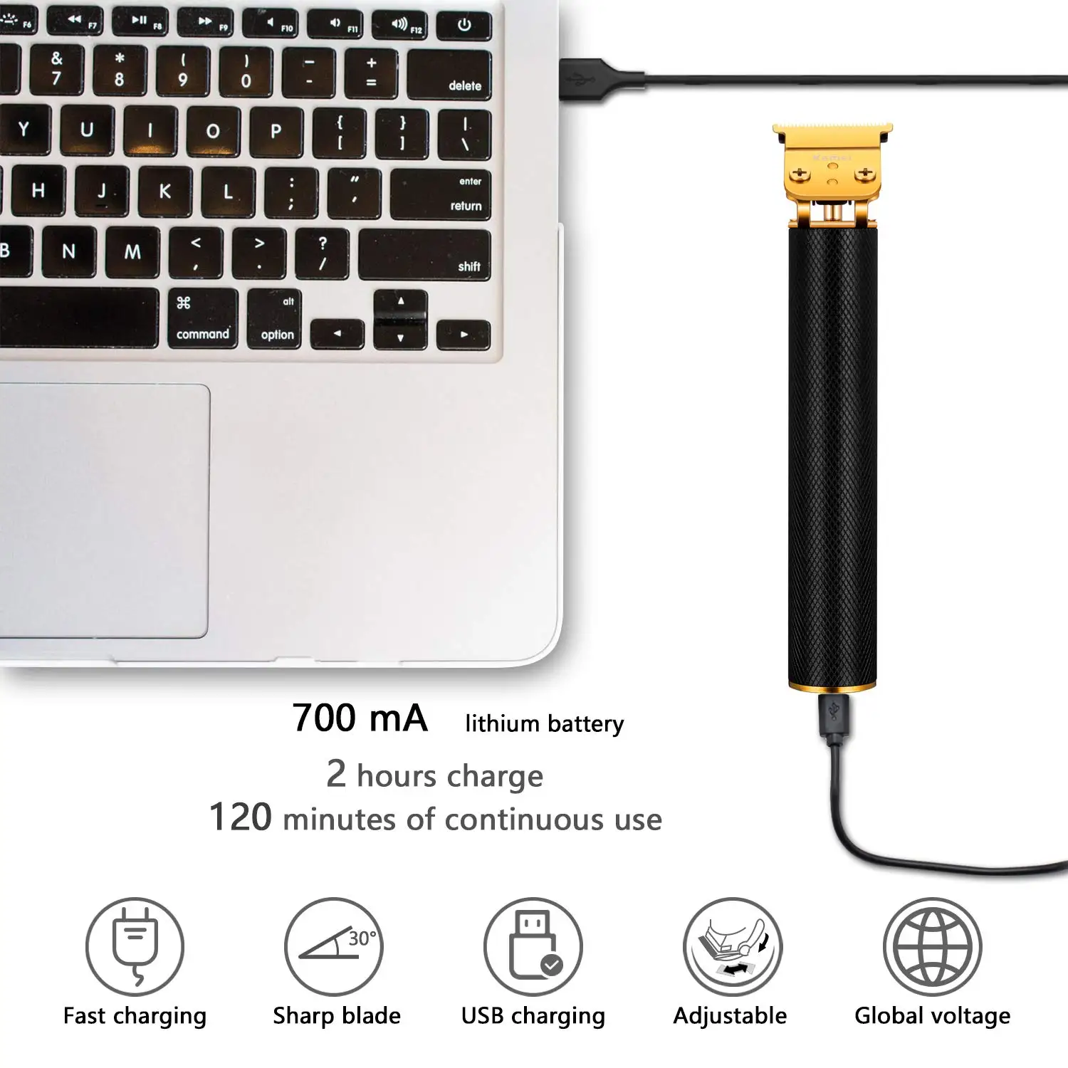 Kemei KM-1971 Pro Cordless Hair Trimmer Clipper for Men