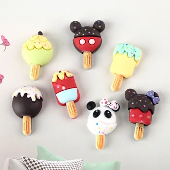 

10pcs/lot Cartoon Simulation Ice Cream Flat back Resin Cabochons Craft DIY Embellishments for Scrapbooking Phone Case Decoration