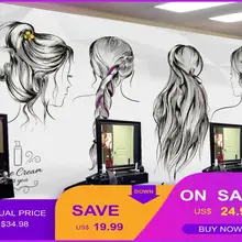 Пользовательские 3D салоны красоты обои Европа и Соединенные Штаты промышленные цементные стены салон красоты Парикмахерская