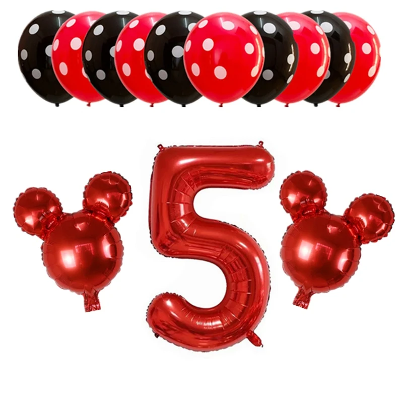 Balloons 13pcs С Микки Маусом Мышь вечерние аксессуары для детского дня рождения вечерние для украшения детского душа вечерние принадлежности для детский праздничный костюм, комплект - Цвет: Balloons 13pcs