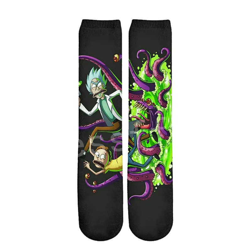 Tessffel Rick and Morty/Повседневные носки унисекс с 3D принтом для мальчиков/девочек/мужчин/женщин, забавные яркие подвески, носки до щиколотки, стиль-6