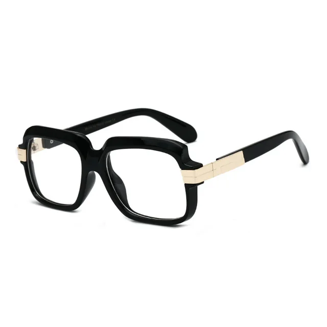 SHAUNA Popular Oversize Women Square Sunglasses Brand Designer Fashion Men Transparent Frame Gradient/Clear Lens Glasses UV400 Black Clear