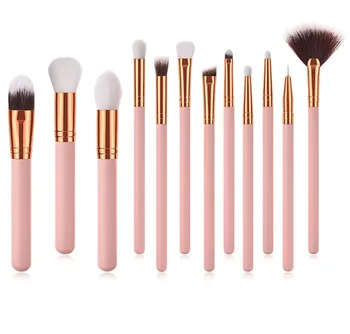 

12pcs make up hot sale brushes private label fan brushes eye shadow blending brushes shading eyebrow beautiful make up tool