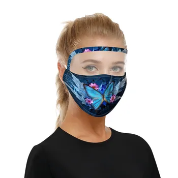

1PC Butterfly Print Mask Adult Eye Face Mask Outdoor Mouth Mask With Eyes Shield Mascarillas mascarilla reutilizable Face Mask