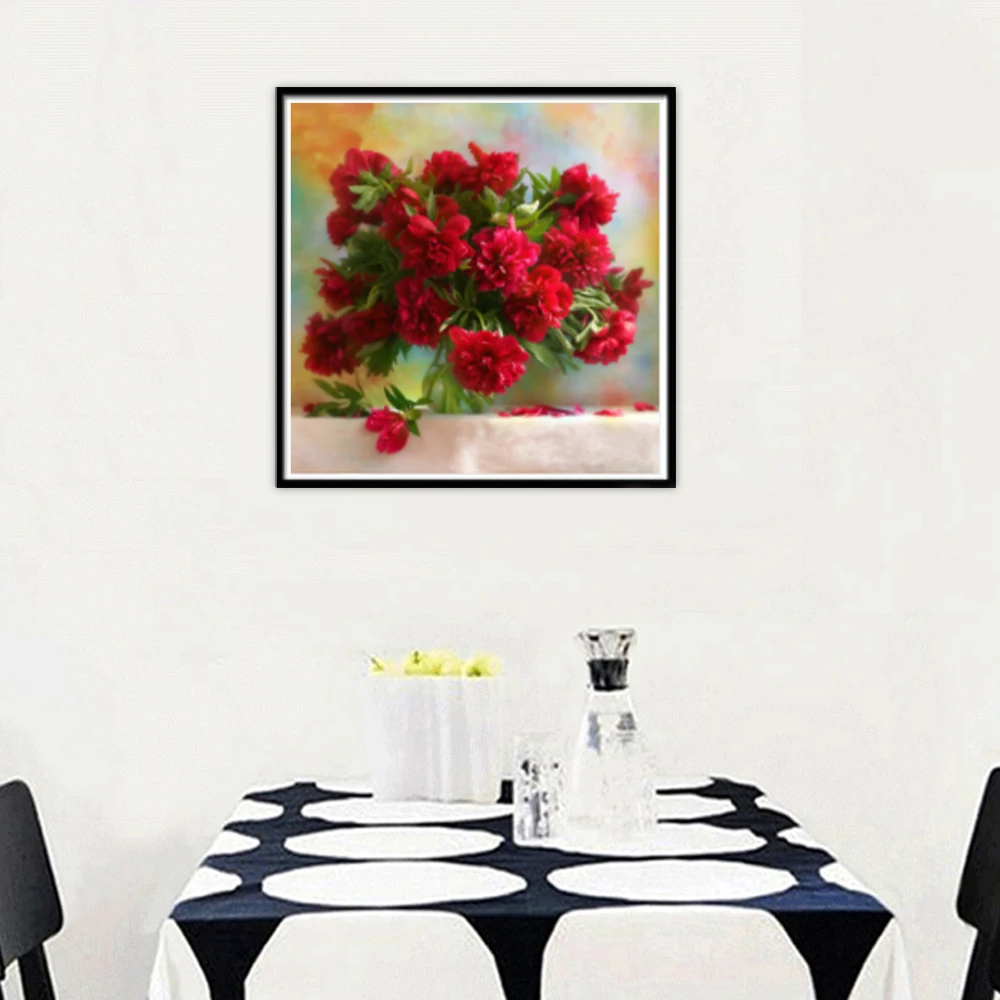 rhinestone diamond painting 5D diamond mosaic pattern DIY diamond painting colorful rose decoration diamond vase cross stitch interior wall decoration jellyfish diamond painting