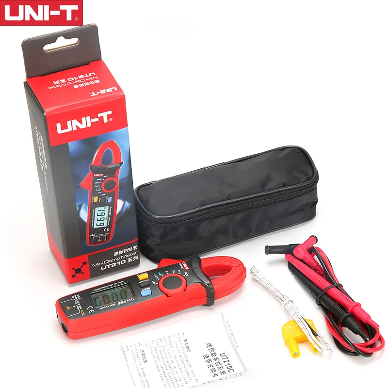 Uni-t цифровой клещи мультиметр UT210E UT210D UT210C UT210B UT210A MINI True RMS Авто Диапазон AC DC Вольт 100A Ом Емкость