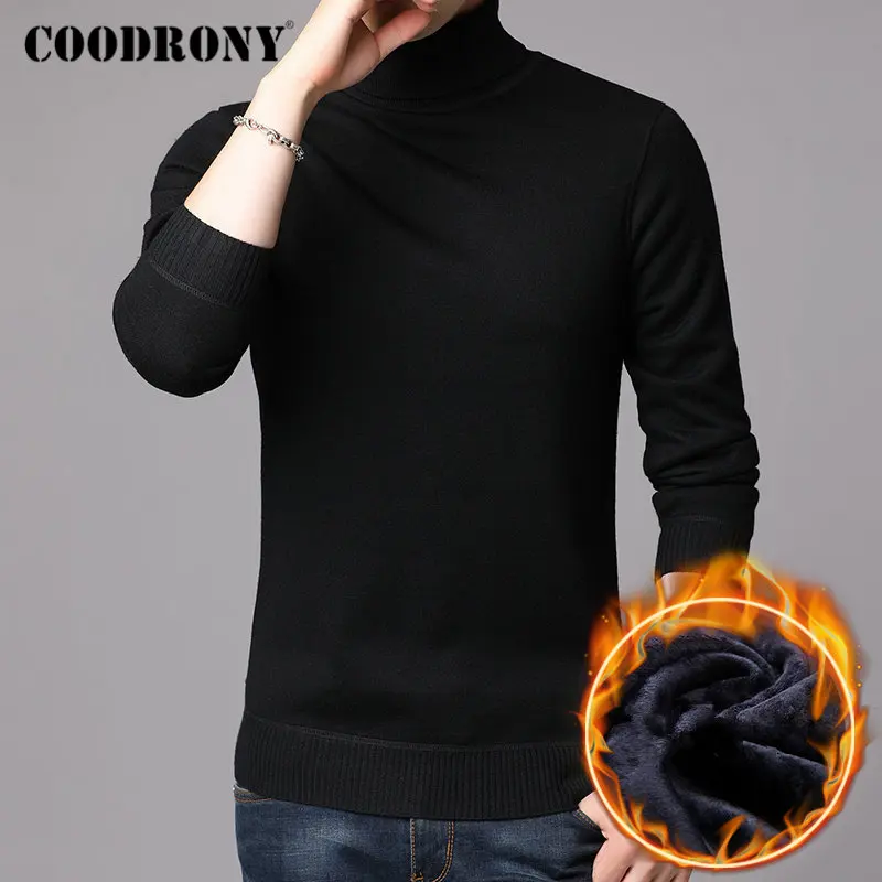 

COODRONY Brand Winter Sweater Men Pull Homme With Thick Warm Liner Turtleneck Sweaters Pullover Men Clothes Jersey Hombre 91121