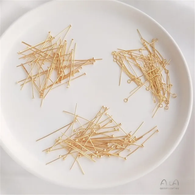 200 Chiodini Testa A Palla 35mm Oro - Per Bigiotteria Fai Da Te, Orecchini, Collane - Foto 5