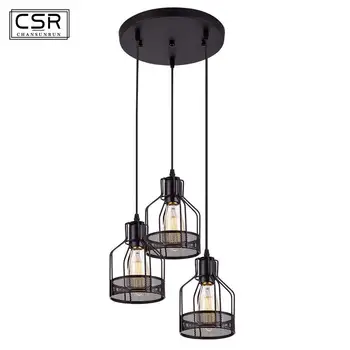 

Retro Industrial Style Restaurant Droplight Three Heads Fashion Personality Creative Wrought Iron Living Room Bar Chandelier E27
