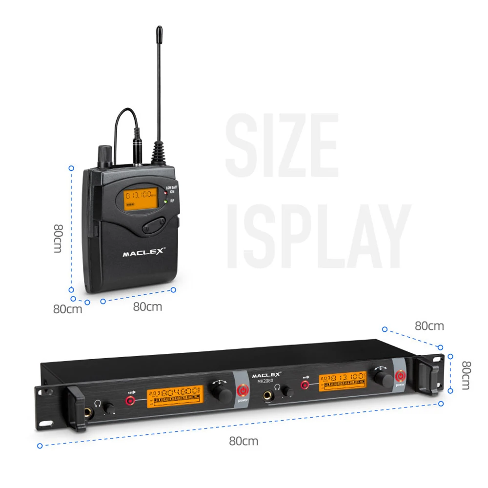 Maclex MK2080 In Ear Monitor Wireless System SR2050 Double transmitter Monitoring Professional for Stage Performance