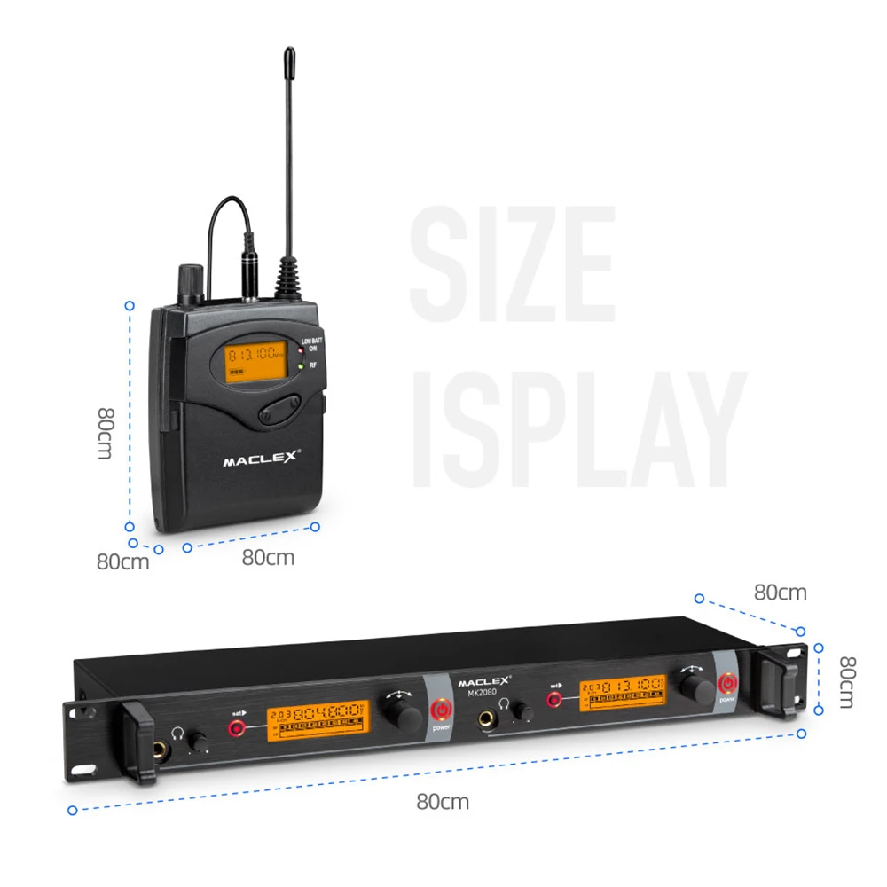 Maclex MK2080 в ухо монитор беспроводной системы SR2050 Двойной передатчик мониторинга Профессиональный для сцены производительность