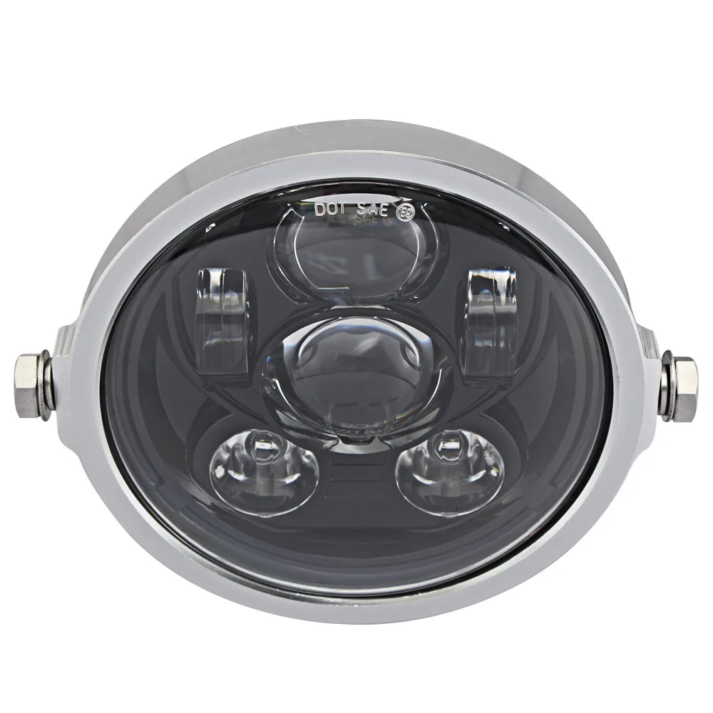 7" Front Driving Round Headlamp Daytime Running Light Headlight Ring w/ Headlight Bracket For Harley Touring Softail 1994-2013