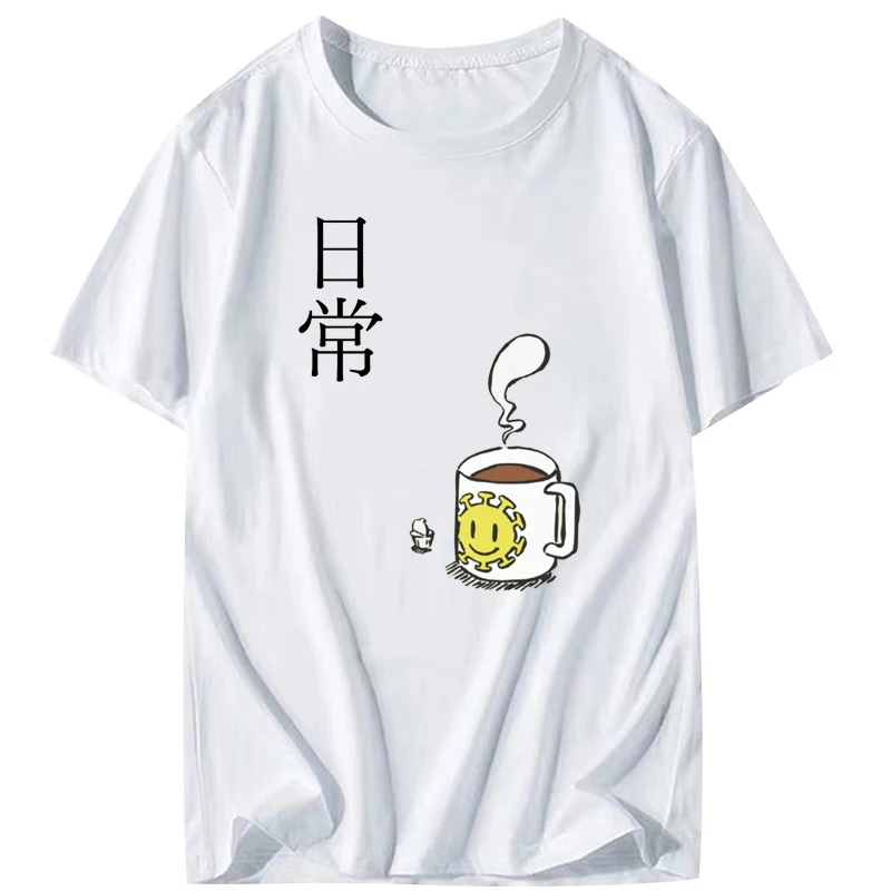 Джокер футболка японский для мужчин Nichijou Title обновленный Китайский Персонаж Досуг кофе печати Топы День отца милые Gif футболка