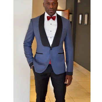 

New Arrival Shawl Lapel 2 Pieces Men's Suits for Wedding Traje Slim Fit Hombre Groom Suits Wedding Tuxedos Suits for Men