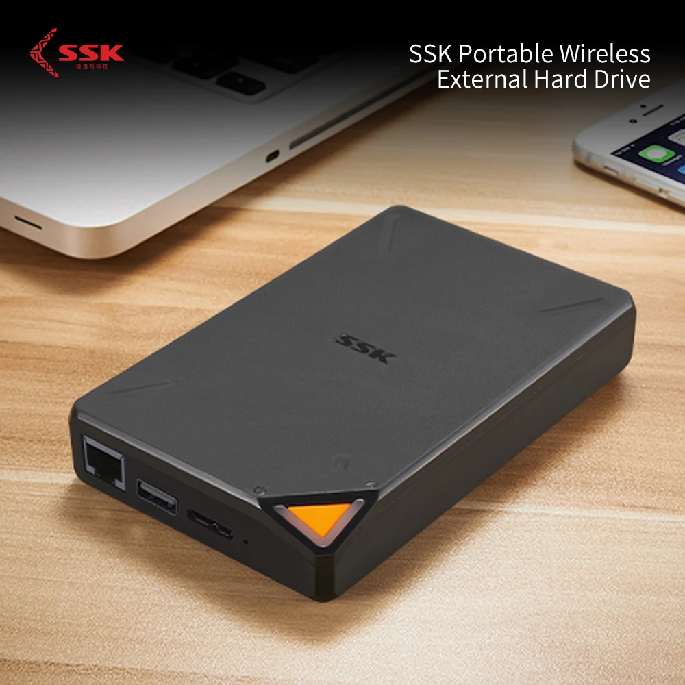 Personal Cloud Smart Storage Support Auto-Backup SSK 2TB Portable NAS External Wireless Hard Drive with Own Wi-Fi Hotspot Phone//Tablet PC//Laptop Wireless Remote Access