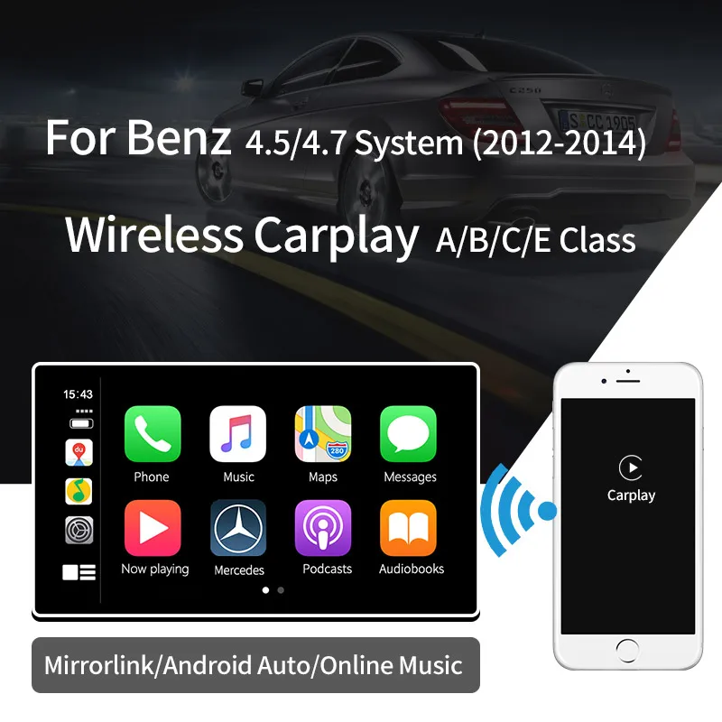 

Wireless Apple Carplay Android Auto A B C E Class For Benz Mercedes NTG4.5 4.7 Car Play Airplay Mirrorlink iOS 13