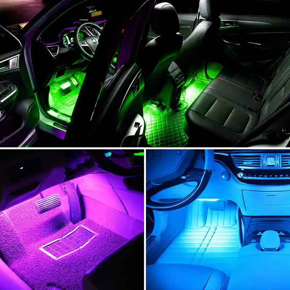 Светодиодная ленсветильник RGB для салона автомобиля декоративная полоса с
