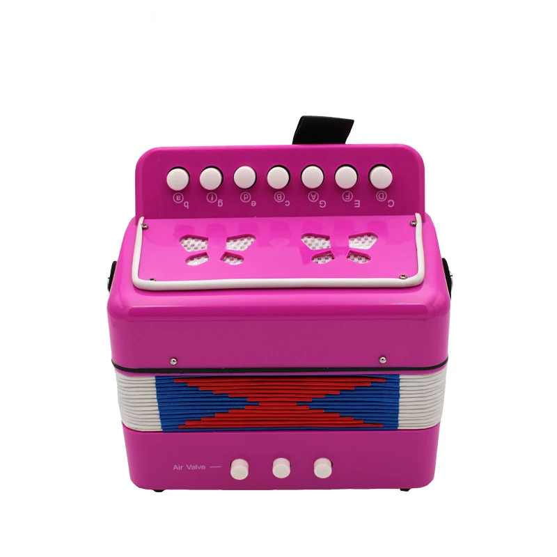 Rose Red Children's Accordion Music Puzzle Teaching Equipment Musical Instruments Toys For Kids Friend Birthday Present - Цвет: Rose Red