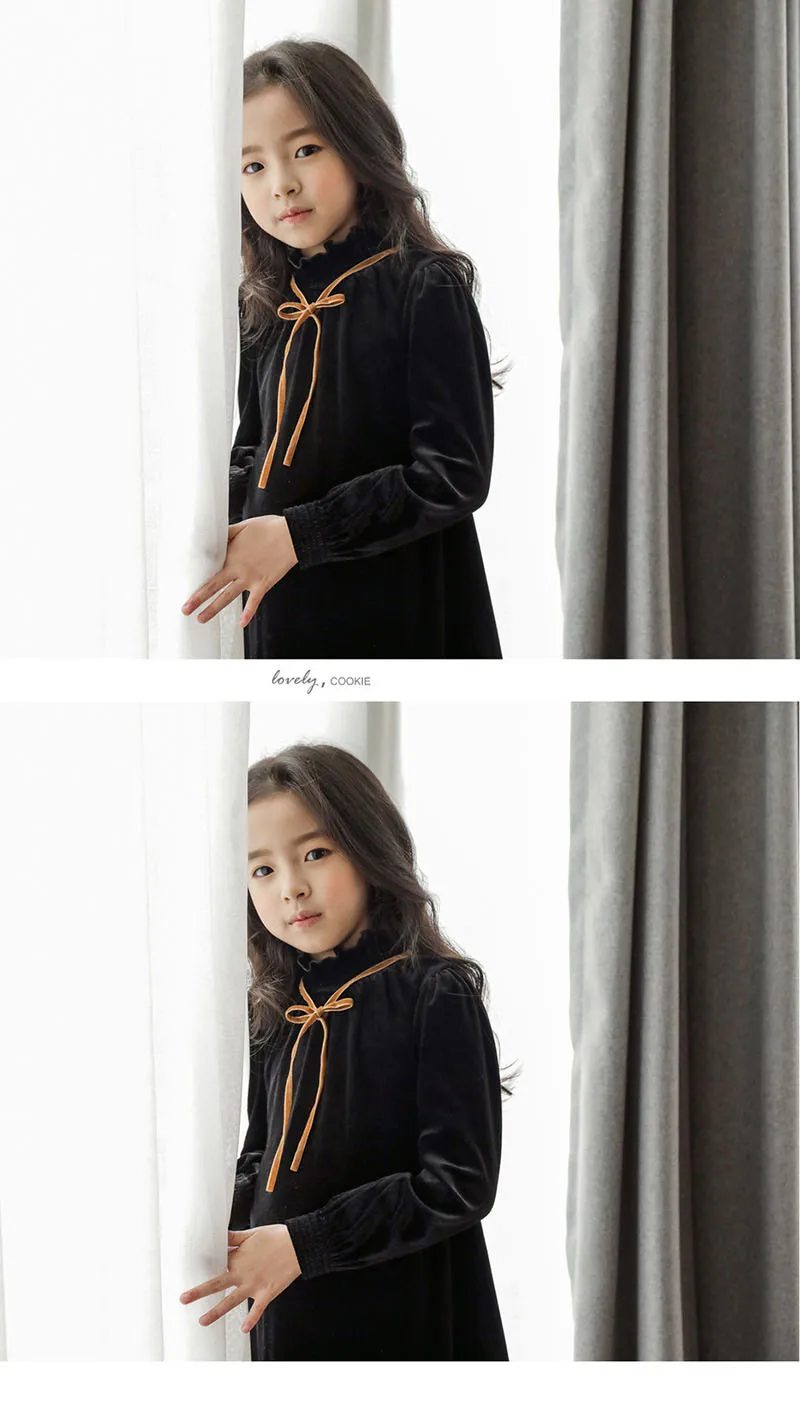 Fleece Big Girl Autumn Winter Dress Teens Kids New Arrival 2019 Dresses Black Children Ruffles Dress Patchwork Christmas Clothes (10)