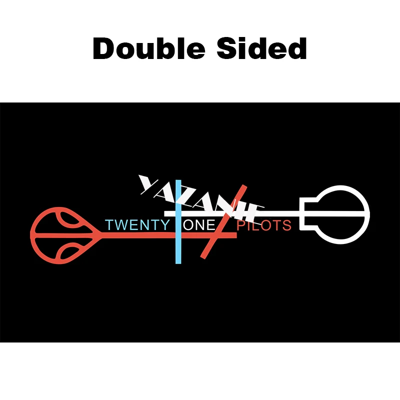 Double Sided YAZANIE любой размер односторонний или двухсторонний флаг Twenty One Pilots Скелет клик символ пользовательские флаги и баннеры из полиэстера - Цвет: Double Sided