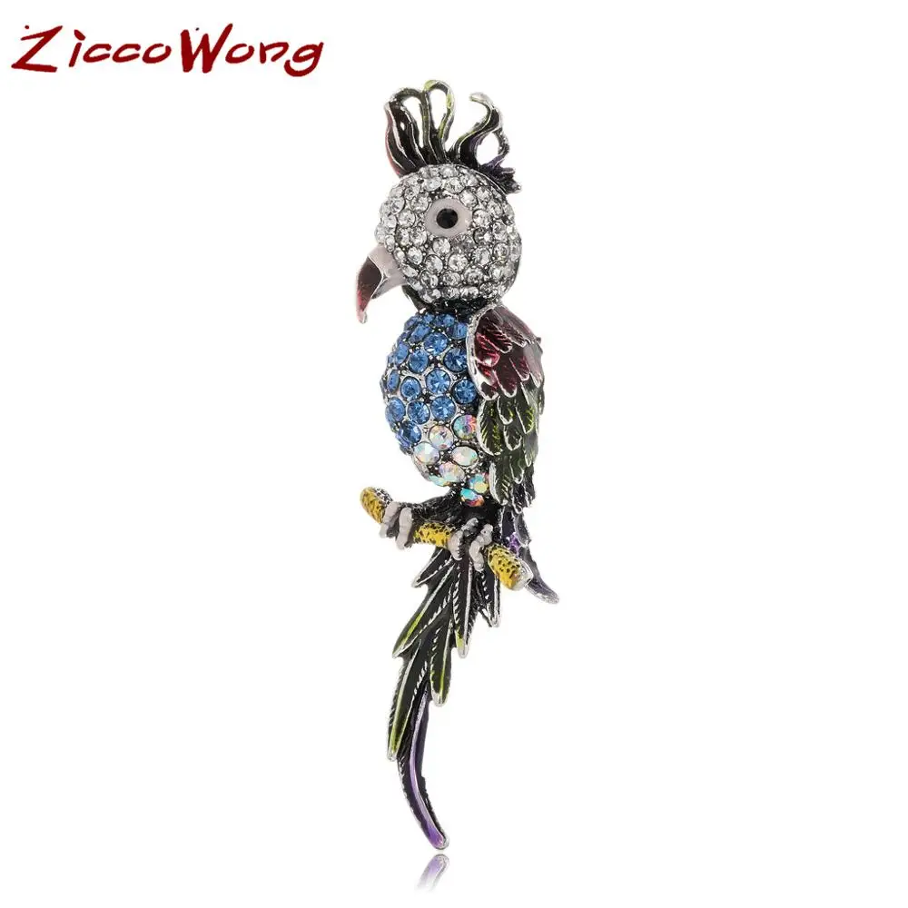 2019ZiccoWong Color Parrot Pearl Brooch Beautiful Shiny Fashion Ornament Rhinestone Badge Workplace King Temperament Female Wear | Украшения