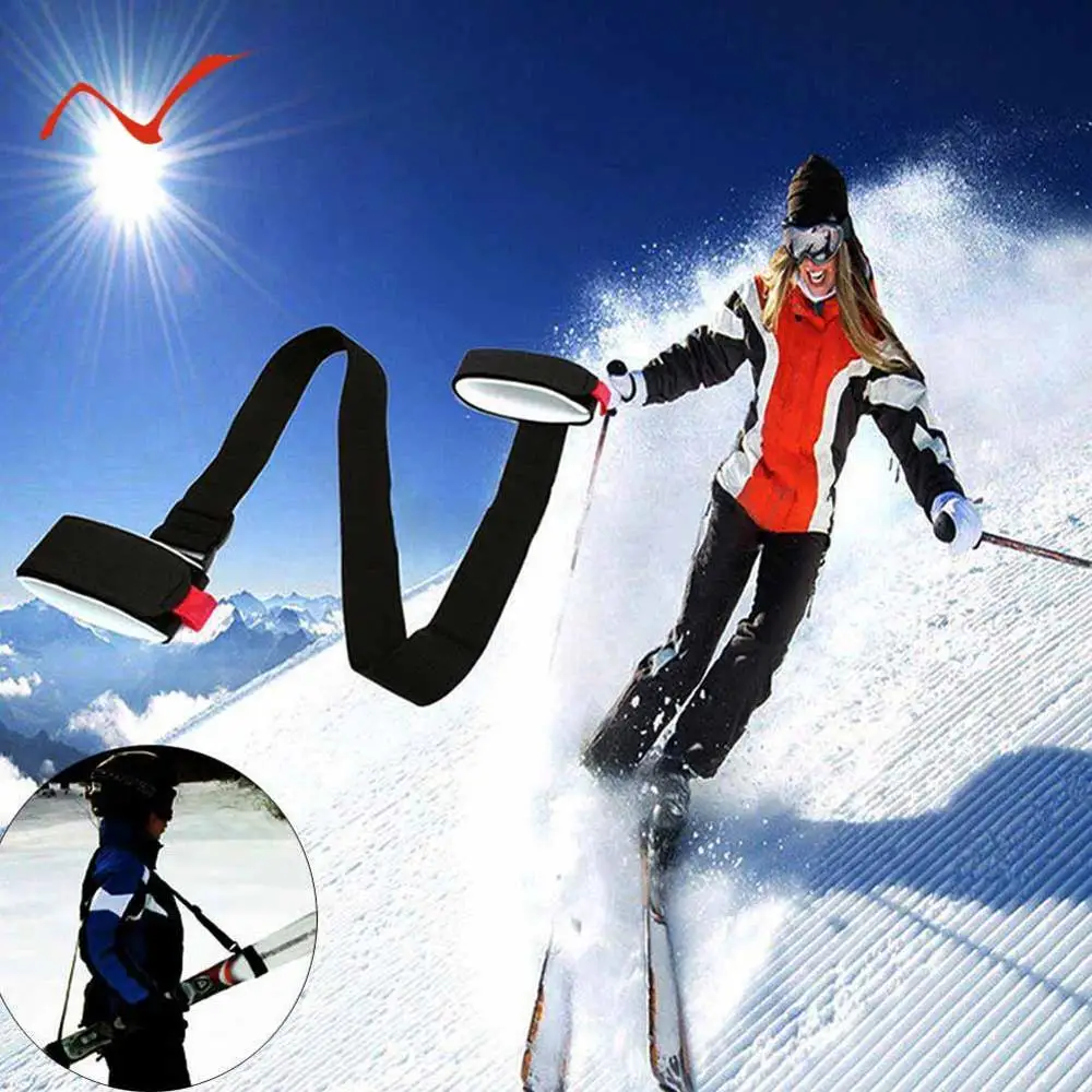 

2019 New Adjustable Outdoor Sports Skiing Pole Shoulder Carrier Strap Ski Snowboard Handle Straps Ski handle strap