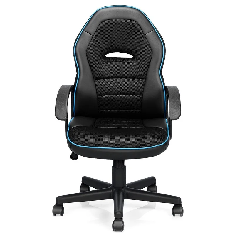 Costway игровой стул для гоночной игры офисное кресло средней высоты поворотного