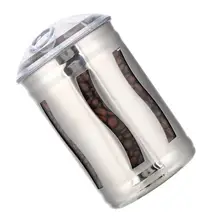 Коробка для хранения продуктов из нержавеющей стали, видимая емкость для кофе, чая, банка для хранения продуктов, коробка для хранения овсяных орехов, коробка для хранения, кухонный Органайзер