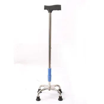 

Aluminum alloy telescopic walking aid for four legged crutches for the elderly and disabled