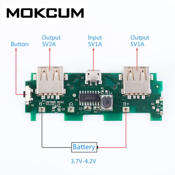 

Mobile Display Power Boost Module 3.7V to 5V 2A Charger Step UP Module Solar Charging Circuit