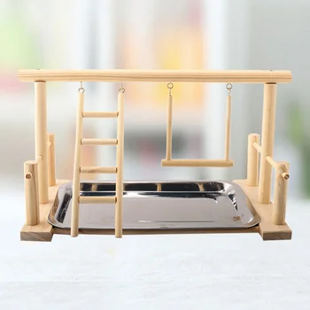 

1Pcs Swing Wood Durable Creative Cage Accessories Stand for Parrot