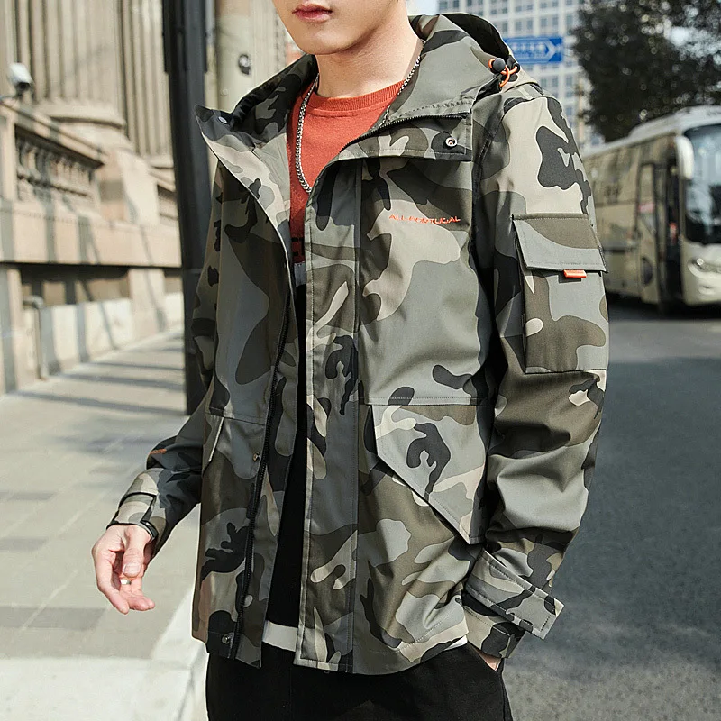 

Men Camouflage Coat Men's Spring And Autumn Korean-style Trend Slim Fit Thin outside Clothes National Trends Casual Tooling Jack