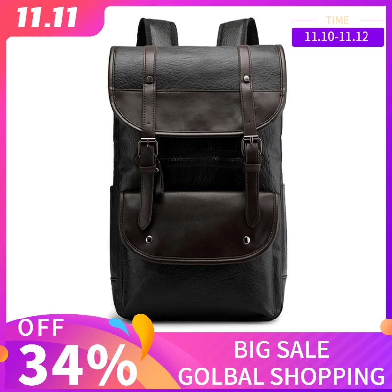 

GOPLUS Men's Backpack Fashion Retro European And American Style Bag Large Capacity Travel Bag Multi-functional Computer Bag