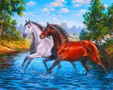  HUACAN Picture By Number Horse Animals DIY Hand Painted Wall Art Drawing Acrylic Coloring By Numbers Gift Home Decor 