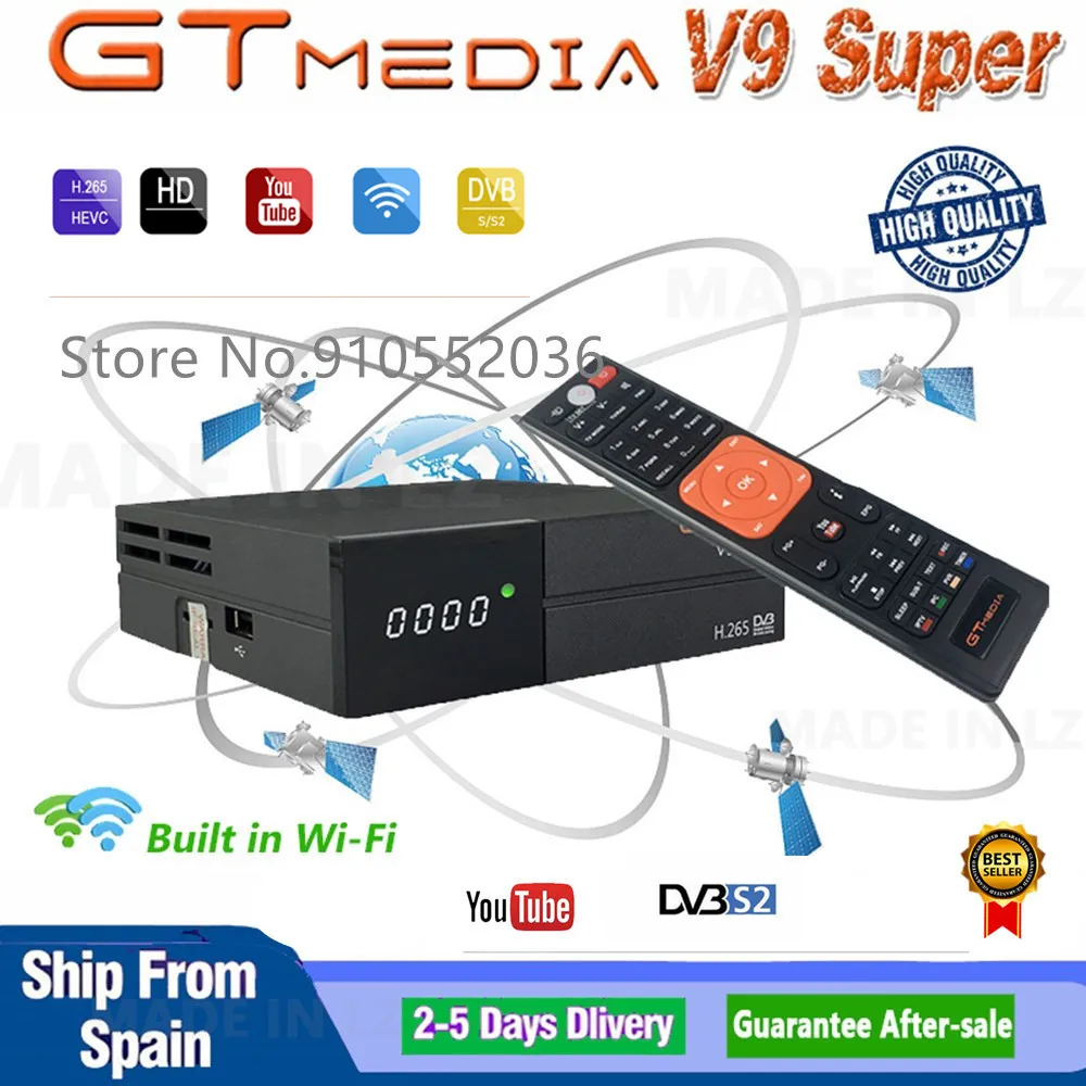 Спутниковый ресивер GTmedia V9 Super DVB S2 H2.65 FREESAT V9SUPER цифровой ТВ HD 1080P встроенный Wi Fi