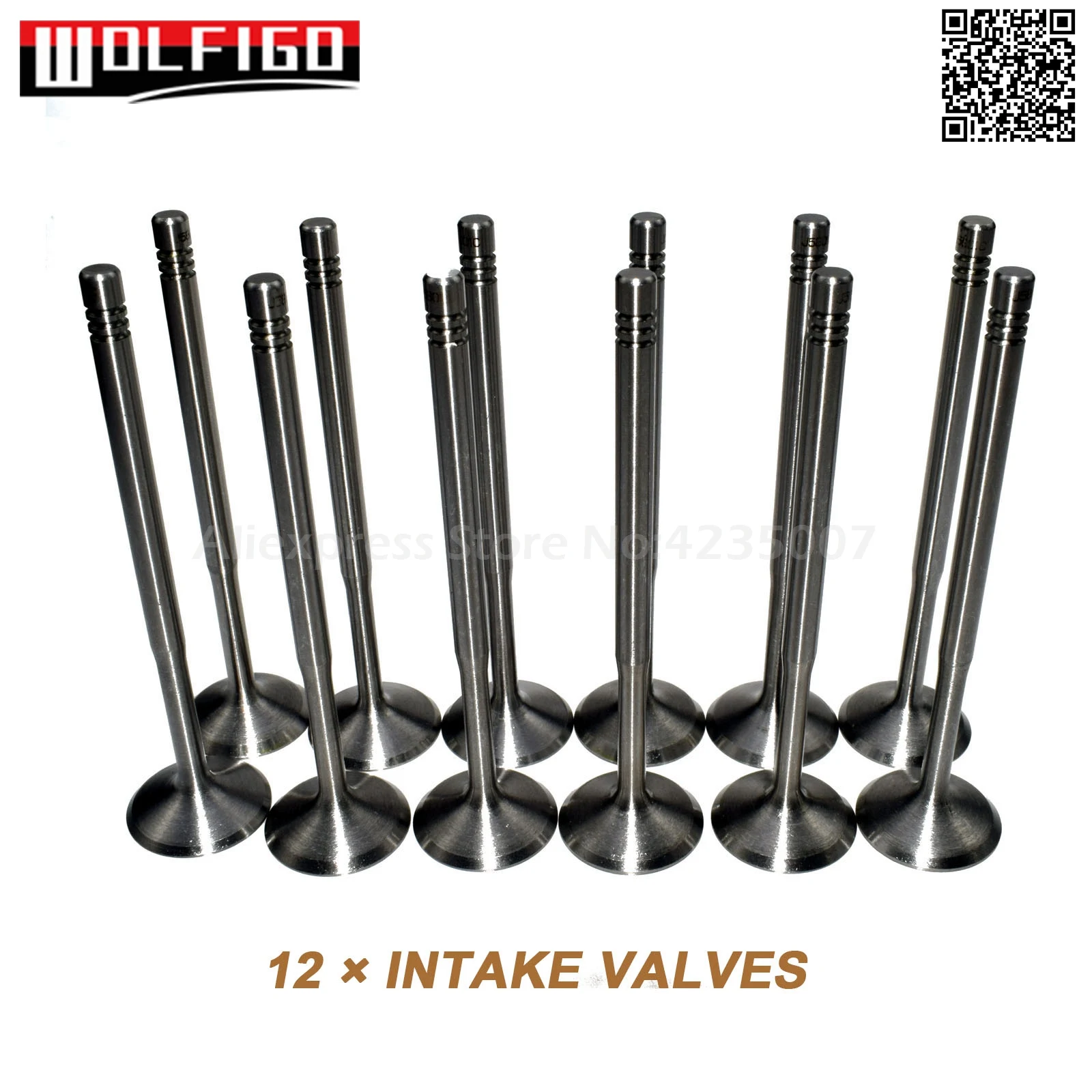 Intake Valve 12PCS WOLFIGO впускные выхлопные клапаны и 20 шт комплект штока клапана уплотнения для VW Jetta AUDI A4 SEAT SKODA 1,8 Turbo DOHC 058109601,058109611 м - Цвет: Intake Valve 12PCS