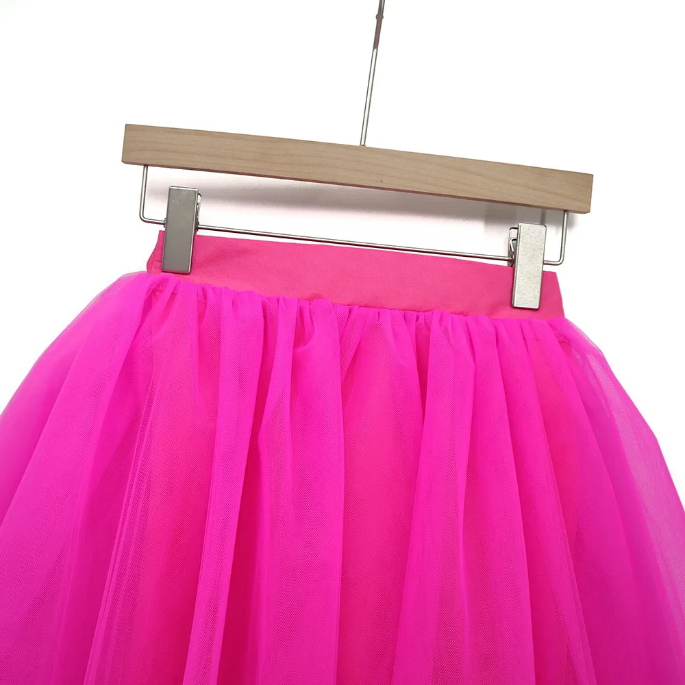 Модная розовая Тюлевая юбка на заказ, винтажные плиссированные юбки миди, Женская Нижняя юбка в стиле Лолиты, falda Mujer saia jupe, секретного размера плюс 5XL