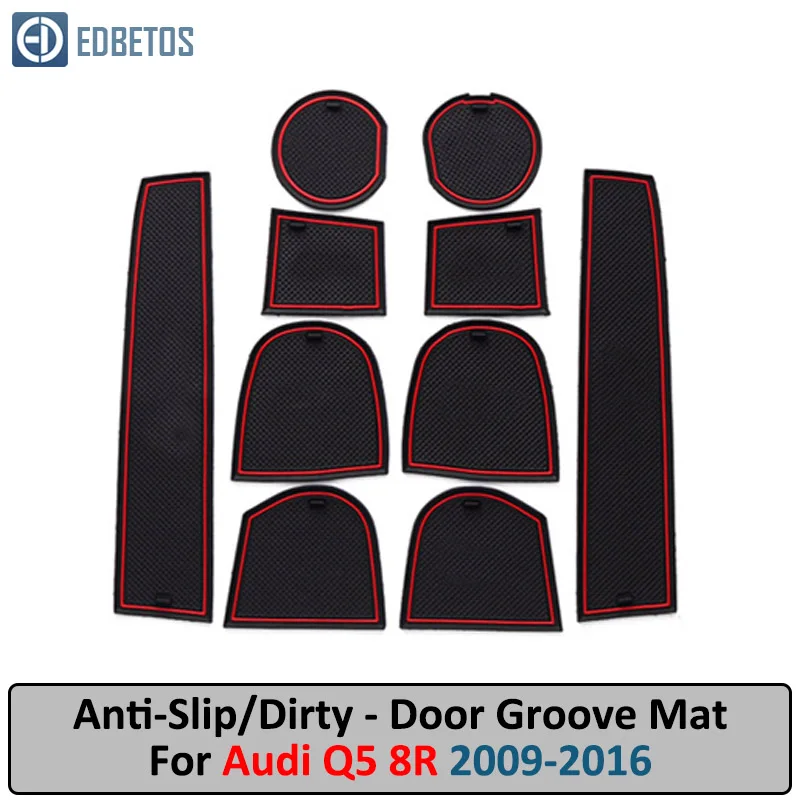 

Anti-Slip Mat For Audi Q5 2009 - 2016 S-Line Logo Gate Slot Coaster Anti-Dirty Door Groove Mat Car Interiors