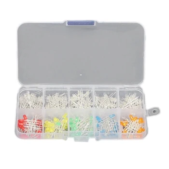 

300Pcs 10 Value Five Colors 3mm Round Bright Light LED Diode Lamp Assortment Kit
