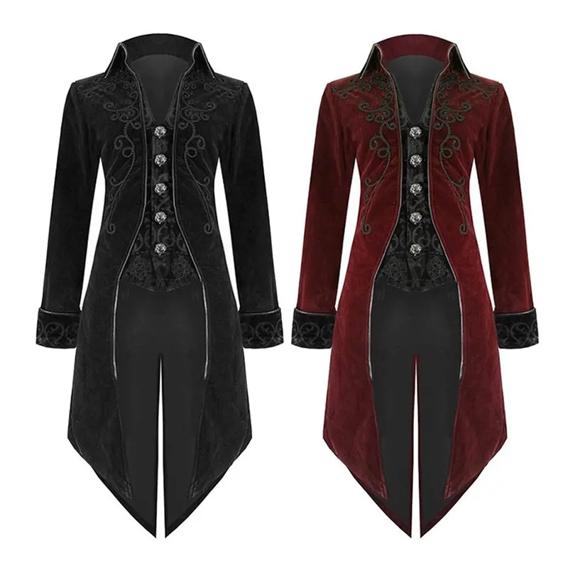 

DM COS 2019 European Court Gothic Men Cosplay Evening Dress Coat Cos Lapel Tuxedo Cos Festival Party Performance Stage Pack Men