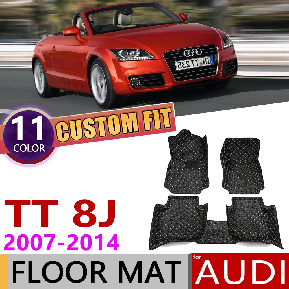 Кожаные автомобильные коврики на заказ для Audi TT Roadster 8J MK2 2007 ~ 2014 2 места ног