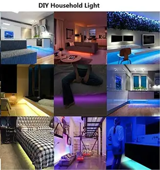 

USB LED Strip Light Kit, 4 Pre-Cut Strips & 3 Wire Mounting Clips & 44 Key Mini Remote Control Multicolor RGB Home Accent JK510