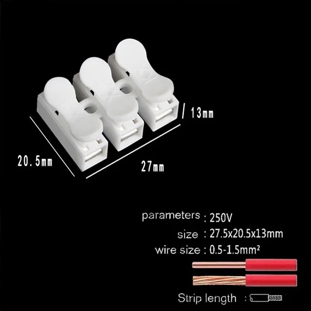 Mini Fast Wire Cable Connectors Universal Compact Conductor Spring Splicing Wiring Connector Push-in Terminal Block SPL/KV-2/3 CH3