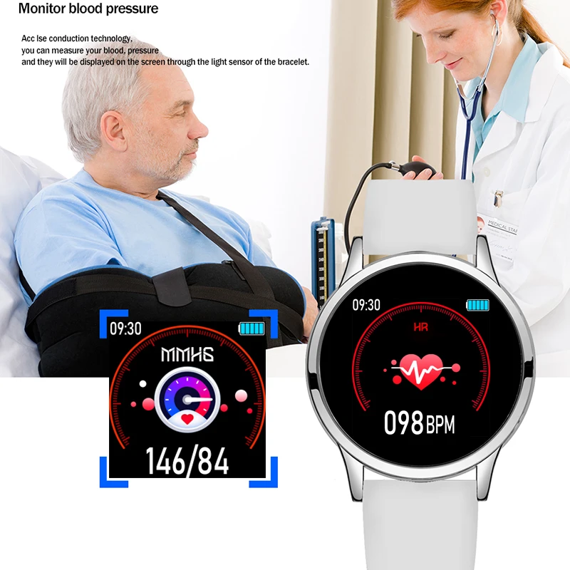 Lige Hot Sale Smart Watches Heart Rate Blood Pressure Monitor Smart Watch Women Smartwatch Spo-3