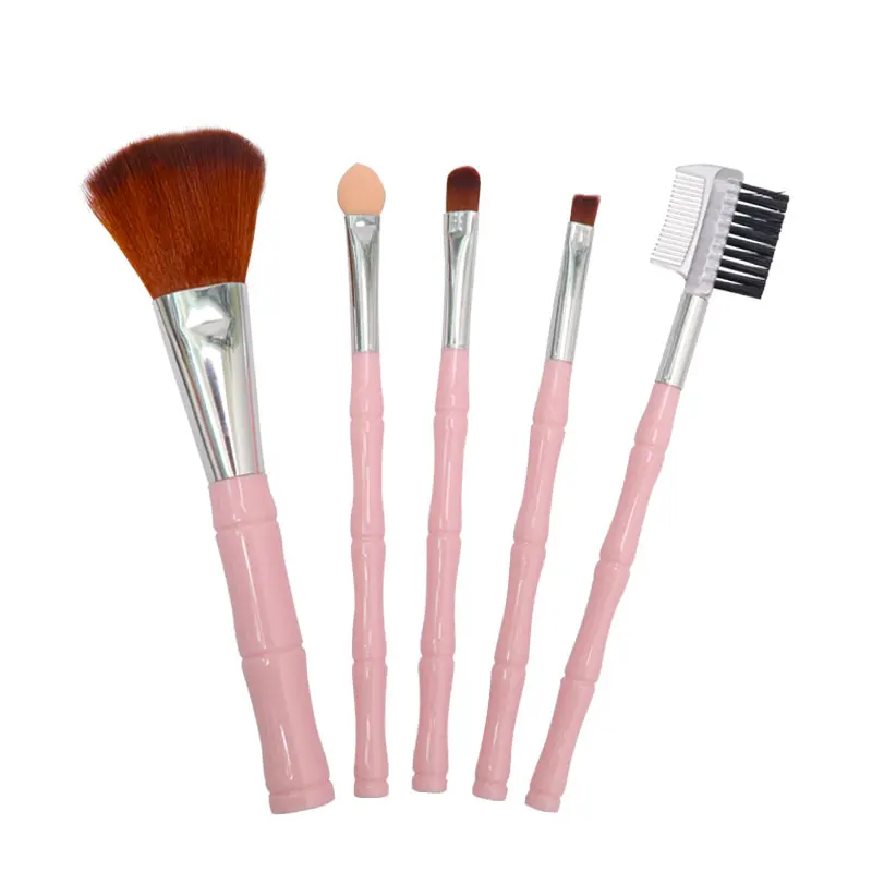 Pink MIXDAIR кисти для макияжа 5 шт./компл. глаз и губ для растушевки тени для глаз Пудра, Румяна для лица Контур Косметическая Красота инструмент - Handle Color: Pink