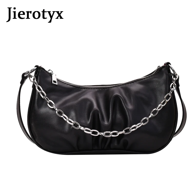 small black shoulder bag with chain strap