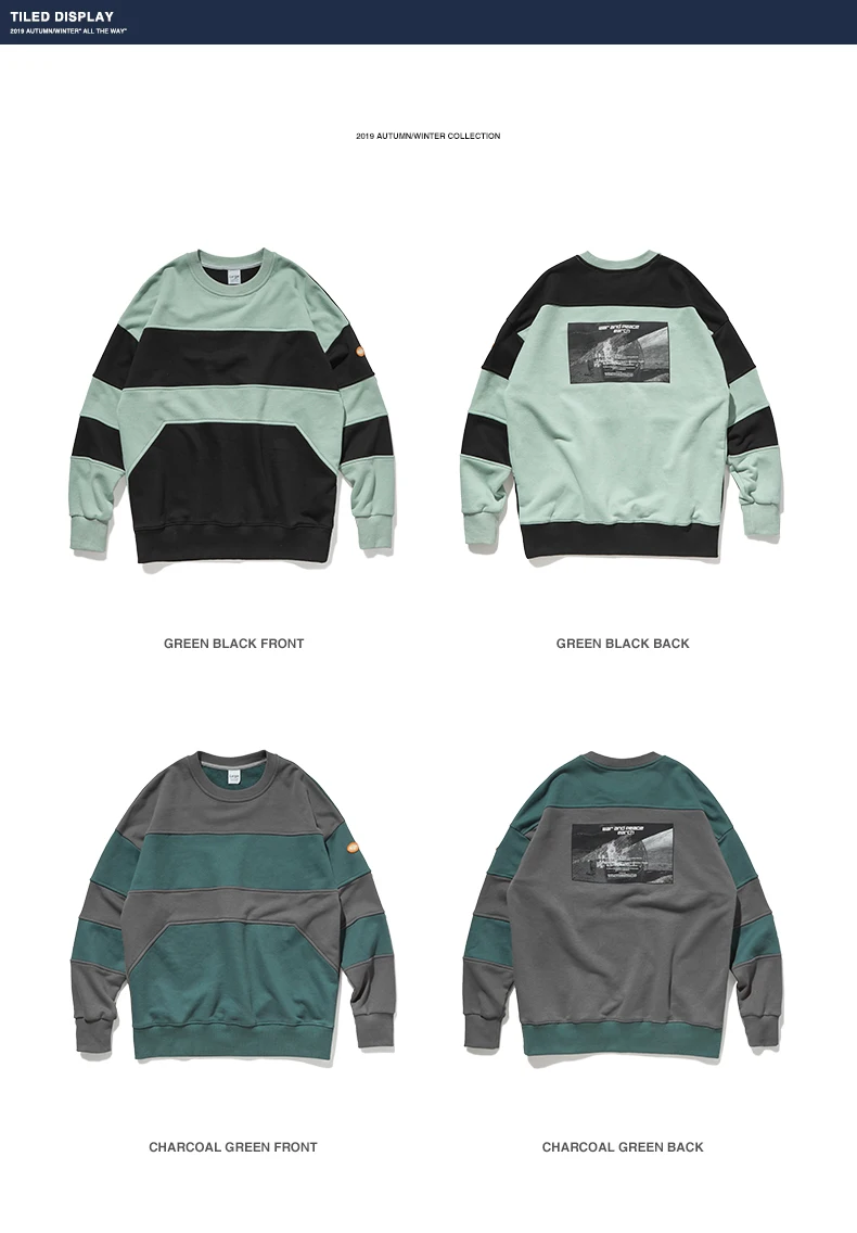 Хай-стрит 2019 Винтаж дизайнерские несколькими карманами флис покроя «реглан» пуловер Кофты мужские кепки в стиле "хип-хоп", уличная одежда